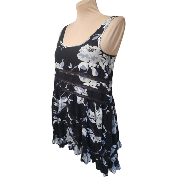 FREE PEOPLE "Voile and Lace" Floral Print Trapeze Dress - Size XS - Picture 8 of 14